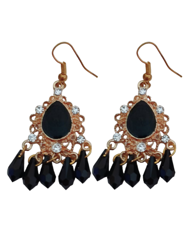 BOUCLES D'OREILLES CHANDELIER ET PERLES