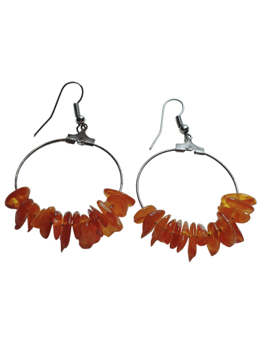 BOUCLES D'OREILLES CREOLES AMBRE