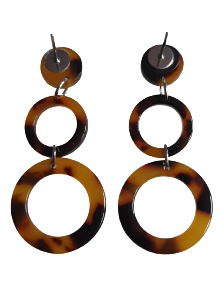 BOUCLES D'OREILLES CERCLES NOIR ET MARRON