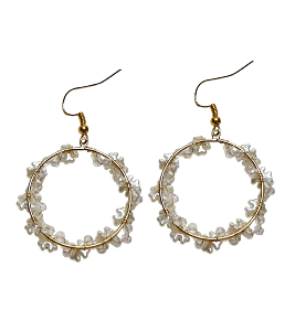 BOUCLES D'OREILLES CERCLE ET FLEURS