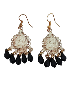 BOUCLES D'OREILLES CHANDELIER ET PERLES