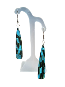 BOUCLES D'OREILLES  MOSAIQUES BLEUE ET NOIRE