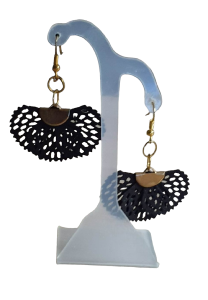 BOUCLES D'OREILLES CROCHET NOIR