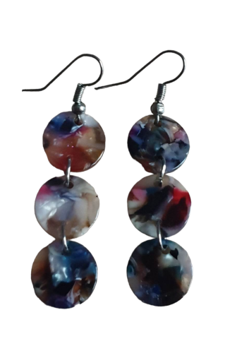 BOUCLES D'OREILLES MARBRE MULTICOLORE