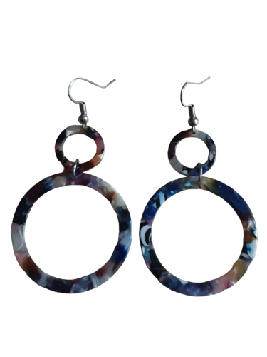 BOUCLES D'OREILLES CERCLES MULTICOLORE