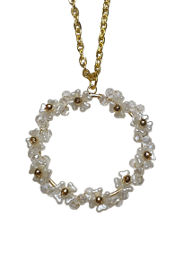 COLLIER CERCLE ET FLEURS