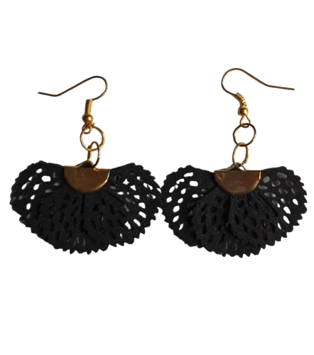 BOUCLES D'OREILLES CROCHET NOIR