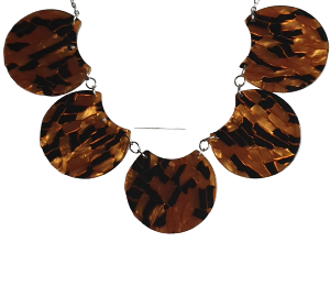 COLLIER MOSAIQUES MARRON ET NOIRE