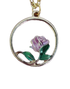 COLLIER CERCLE ET ROSE