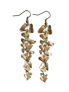 BOUCLES D'OREILLES FLEURS DOREES