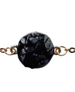 BRACELET ROND PIERRES NOIRES ET GRISES