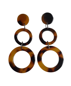 BOUCLES D'OREILLES CERCLES NOIR ET MARRON