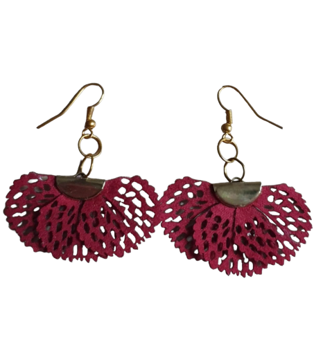 BOUCLES D'OREILLES CROCHET ROUGE