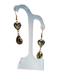 BOUCLES D'OREILLES COEUR ET GOUTTE