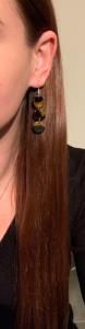 BOUCLES D'OREILLES MARBRE NOIR ET MARRON