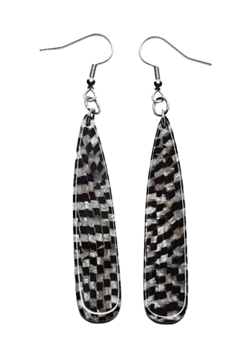 BOUCLES D'OREILLES  MOSAIQUES BLANCHE ET NOIRE