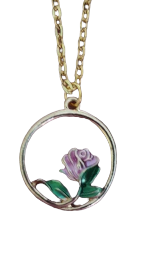 COLLIER CERCLE ET ROSE