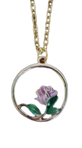 COLLIER CERCLE ET ROSE