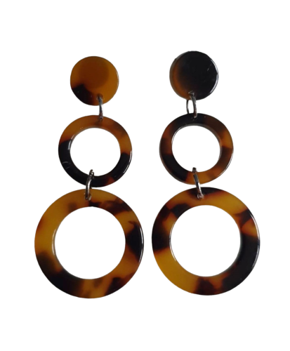 BOUCLES D'OREILLES CERCLES NOIR ET MARRON