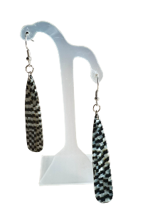 BOUCLES D'OREILLES  MOSAIQUES BLANCHE ET NOIRE