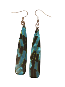 BOUCLES D'OREILLES  MOSAIQUES BLEUE ET NOIRE